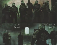 The Marine squad disembarks the Intrepid.