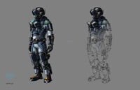 Concept art of the EarthGov Security Suit.