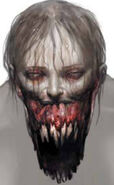 Concept art of the Spitter's face.