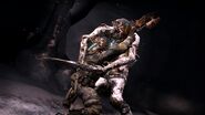 Slasher attacking Isaac in Dead Space 3.