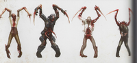 Concept art of different Slasher variants in Dead Space 2.