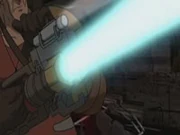 Sierra de plasma sujetada por Samuel Irons