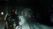 Isaac aiming the Contact Beam in the remake's Gameplay Trailer.