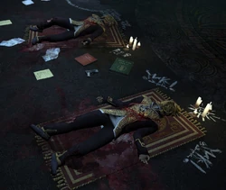 Unitologist Enigmas commit suicide in the  during the Necromorph outbreak.