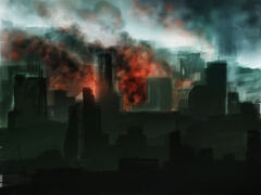 Burning city speedpaint by scythir-d4ox9pu