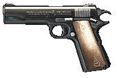 Clear view of the Colt 1911 in first-person.