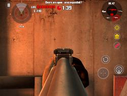 Iron sight view of the AK47.