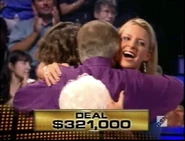 She hugged her family after she took the deal for $321,000