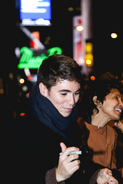 Noah Galvin signing playbills on his opening night.