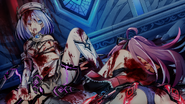 Shina Ninomiya experiencing a ''Double Death End'' with Sayaka Hiwatari.