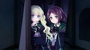 Elizabeth and Mercy spying on Mai and the party from Wordsworth Dormitory at night.