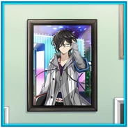 Picture of Arata Mizunashi hanging in the Iris Corporation building.