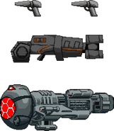Firearms sprites used in Death Battle (By OriginTheHero, RAPC edited from Marvel Super Heroes' Proton Cannon)