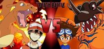 Red and Charizard vs Tai and Greymon