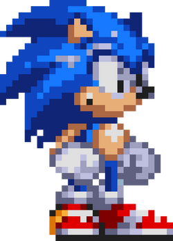 Sonics Sprite That Was Used In The Battle - Sonic The Hedgehog