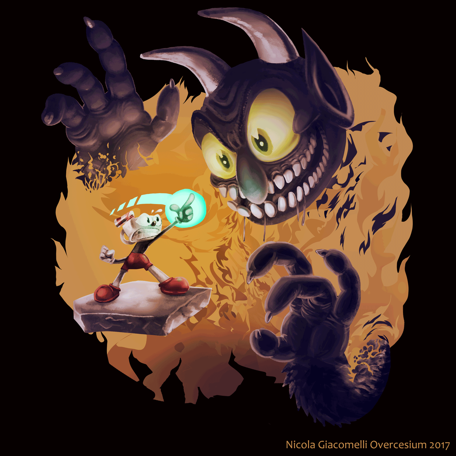 Cuphead Getting Infected to a Nightmare Cuphead by Waterdeviltimes