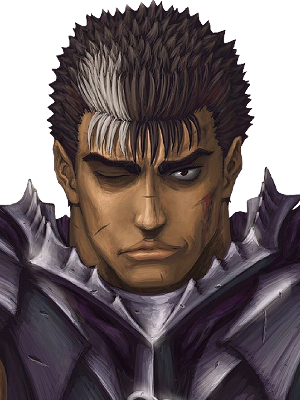 Which animated version of Guts' facial design below is the most