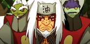 Close-up Sage Mode Jiraiya, Fukasaku, and Shima pixel art designs used in Death Battle