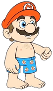 Hand-drawn beach Mario design used in Death Battle (By Blind Ferret)