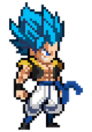 Super Saiyan Blue sprite used in DBX (By Tansaki, JuanGomezgg, Angryboy, ZangetuIchigo1000)