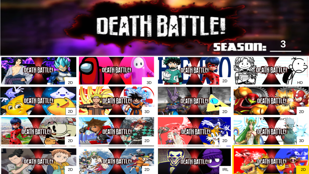 All seasons based on tiering from VS Wiki. : r/deathbattle