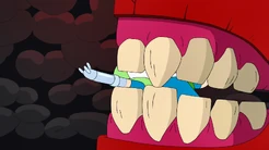 Biting Finn's mechanical arm off.