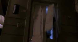 Roy Burns busting through a wooden door.
