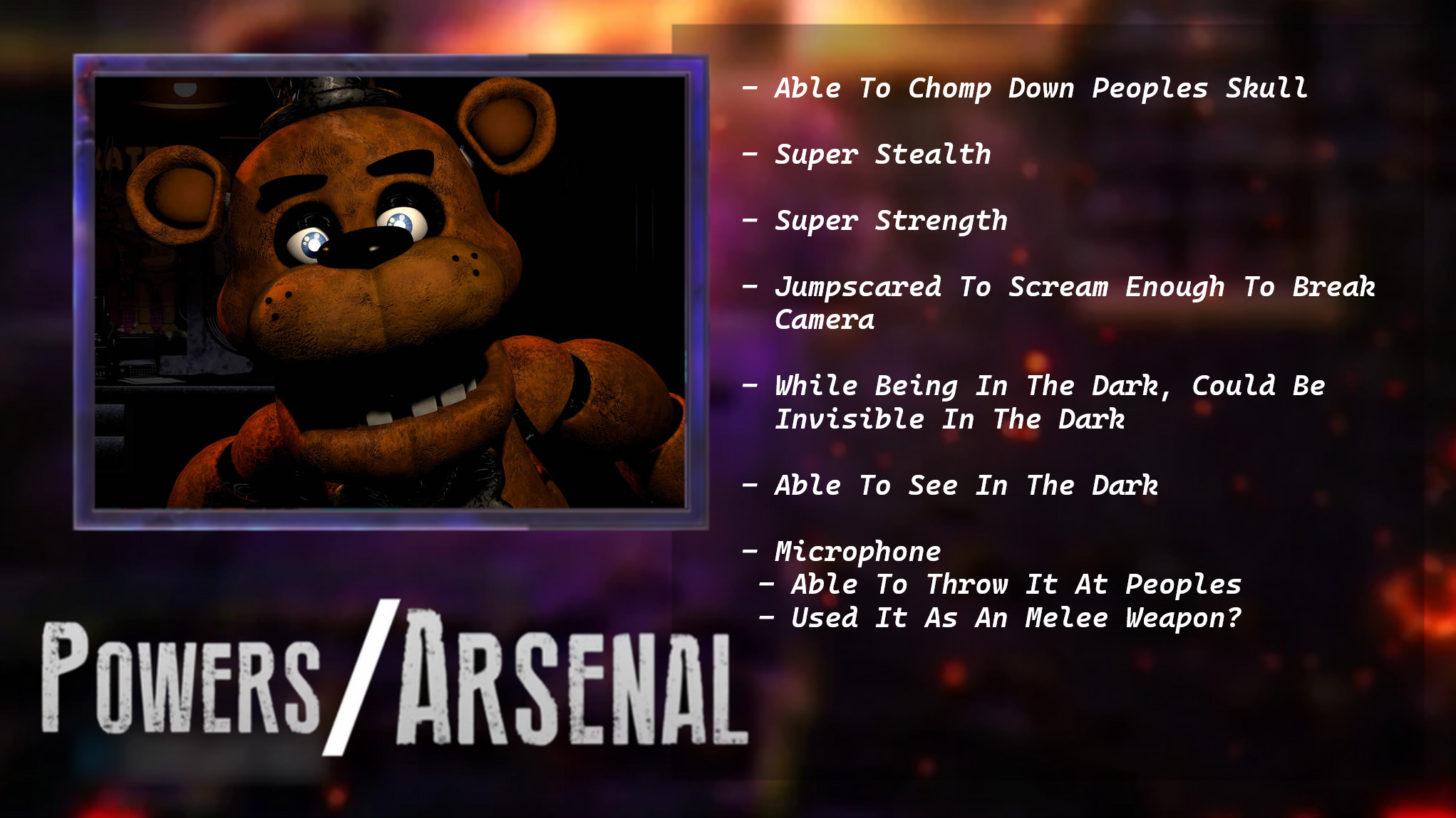 Freddy Fazbear, Death Battle Fanon Wiki