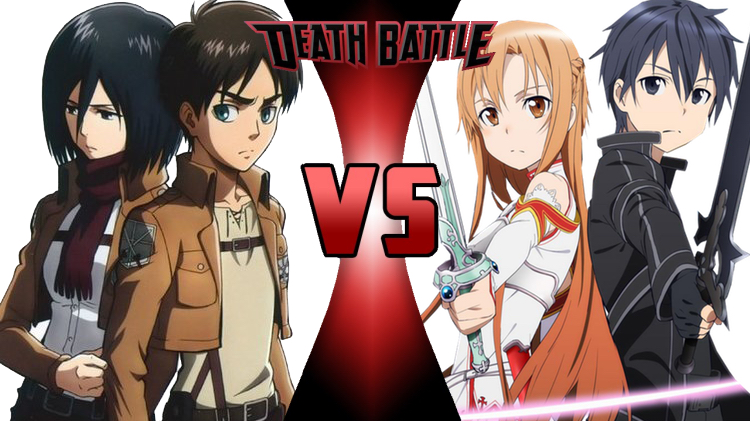 Eren And Mikasa Vs Kirito And Asuna Death Battle Fanon Wiki Fandom Mikasa hot, mikasa love, mikasa sexy, mikasa manga, mikasa black white, mikasa death, mikasa eren, eren love, mikasa armin, mikasa ackerman anime, mikasa cool, mikasa adult, mikasa pregnant. eren and mikasa vs kirito and asuna