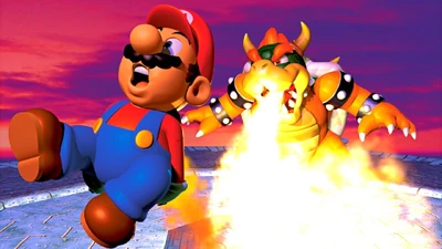 Bowser burns Mario