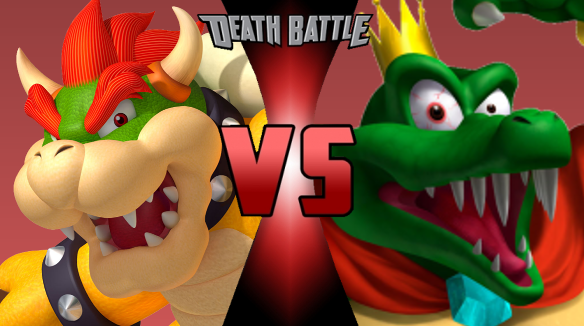 It features Bowser from the Mario series against King K. Rool from the Donk...