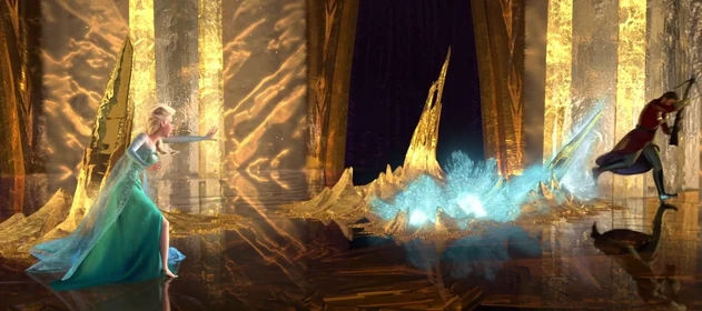 Elsa fights the guards