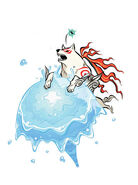 Amaterasu using Waterspout.