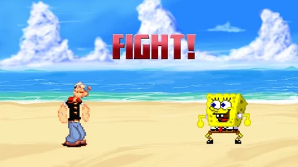 Popeye vs Spongebob render