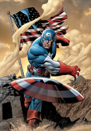 Captain America throwing his shield