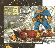 Logan is rubber boy.jpg (91 KB) Wolverine being turned into rubber by Thanos.