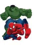 Hulk and Spider-Man.