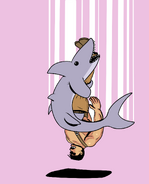 A shark piledriving Haggar