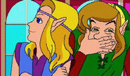 Link, alongside Princess Zelda as they appear in the CD-i Zelda games.