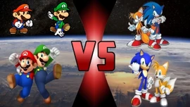 Sonic And Tails And Knuckles Vs Mario And Luigi And Yoshi
