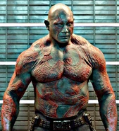 Drax played by Dave Bautista in the Marvel Cinematic Universe