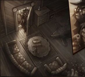 Mordecai enters the room