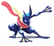 Greninja in Super Smash Brothers for Wii U and 3DS.