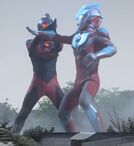 Ultraman Dark vs Ultraman Ginga in Ultraman Ginga