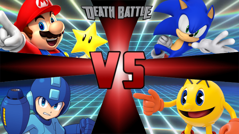 sonic vs mario vs megaman vs pacman