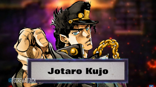 Jotaro kujo with 'the world' stand, ready for battle