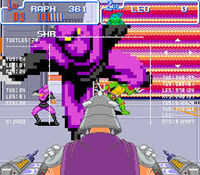 The Shredder's Battle Tank as shown in the Shredder's view when fighting the turtles.