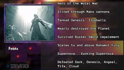 Sephiroth Analysis Feats