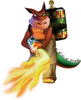 Dingodile as he appeared in Crash Bandicoot 3: Warped