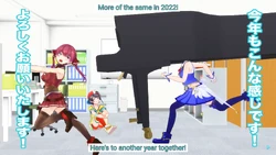 Sora shapeshifts her head into a piano